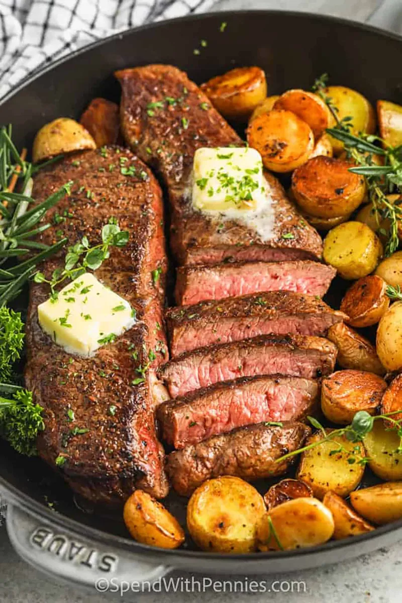 Garlic Rosemary Steak and Potatoes
