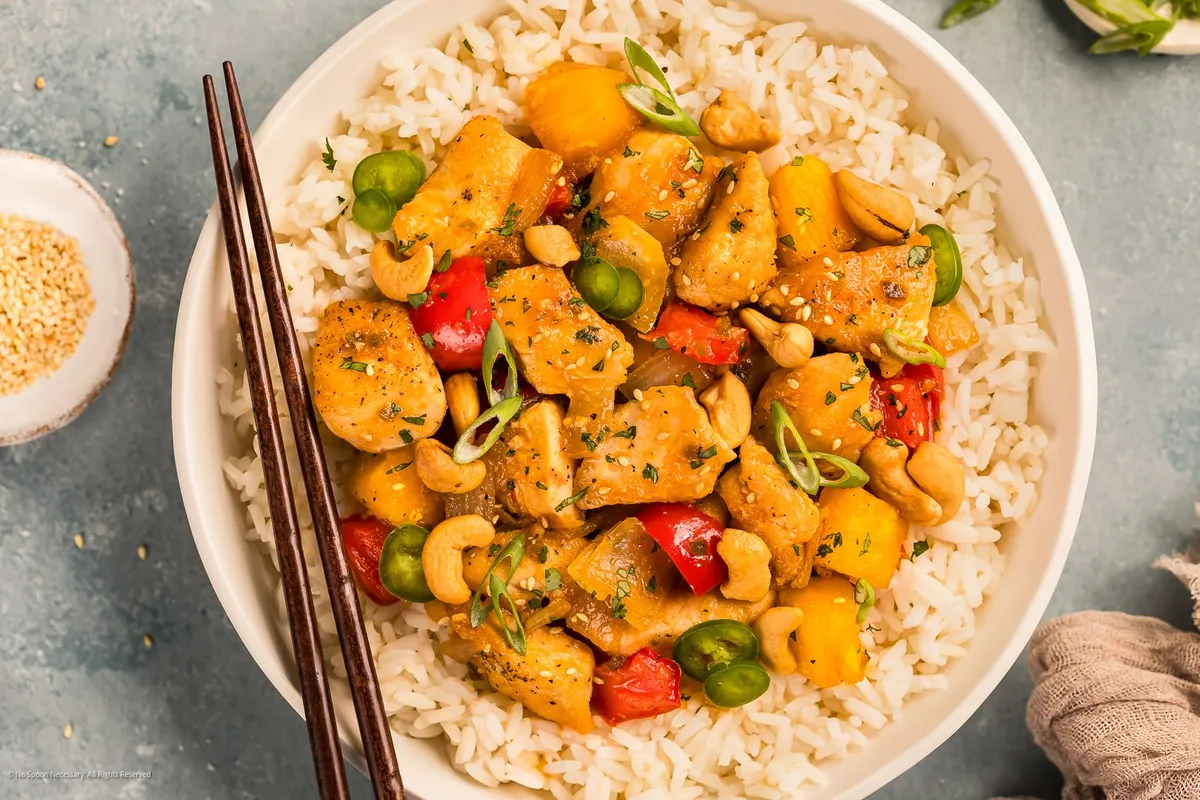 Apricot Chicken with bell peppers