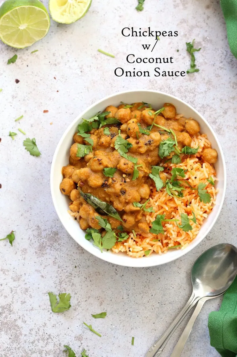 Chickpeas in Coconut Onion Sauce