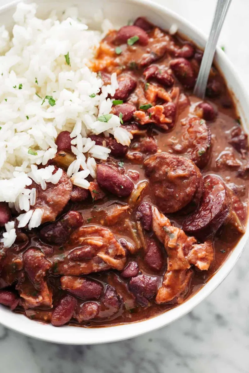 Red Beans and Rice with kielbasa