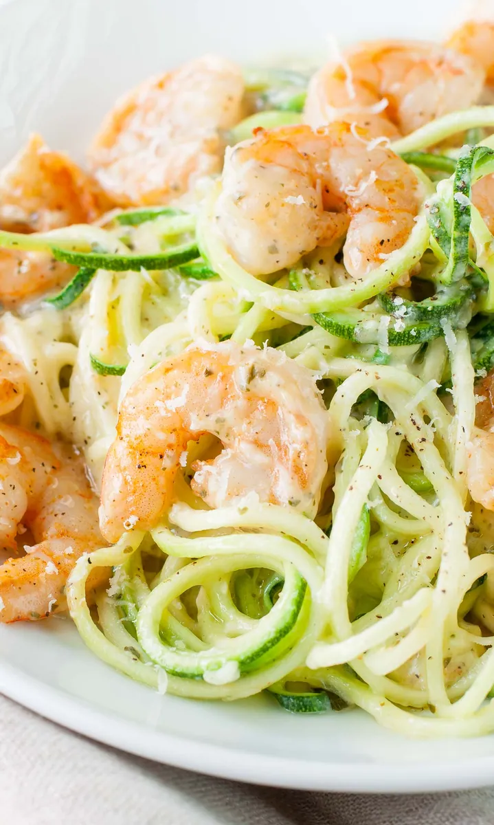 Creamy Pesto Shrimp Noodles