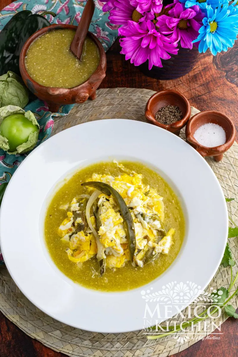 Scrambled Eggs with Poblanos