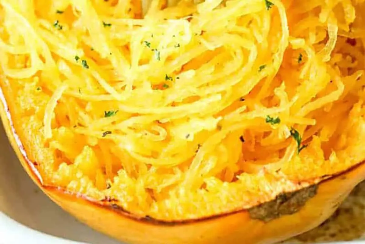 Baked Spaghetti Squash with winter squash (butternut