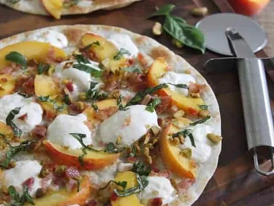 Peach Burrata Quesadillas