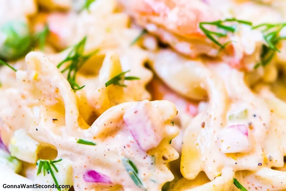 Shrimp Pasta Salad with lemons and limes