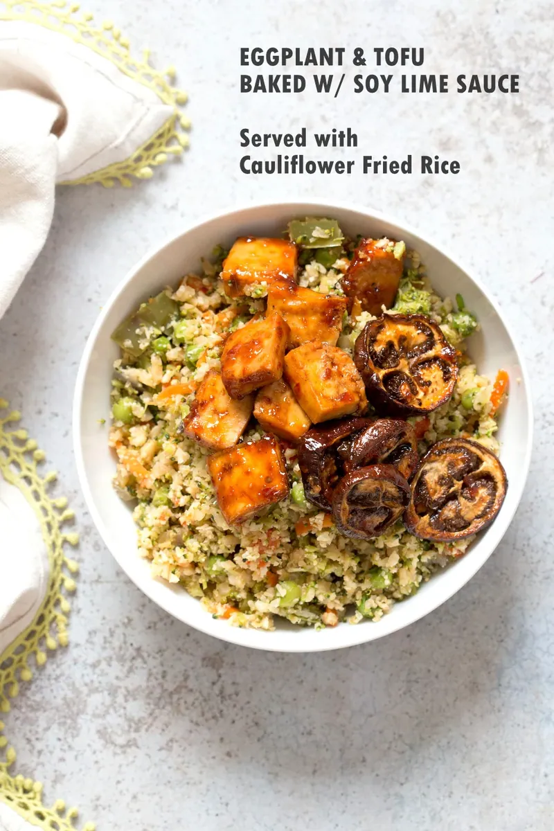 Baked Eggplant Tofu Stir-Fry
