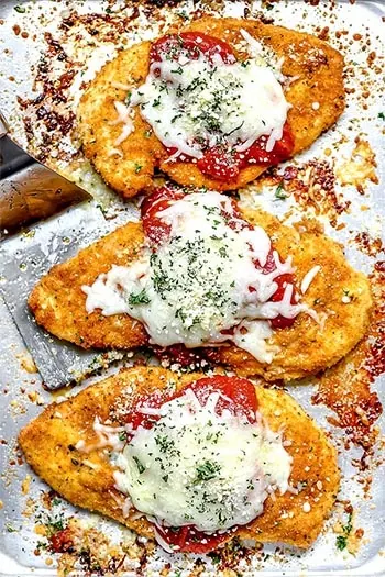 Baked Chicken Parmesan with mozzarella