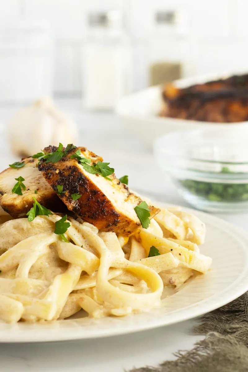 Chicken Alfredo with butter