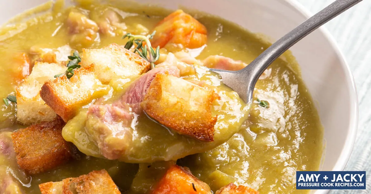 Instant Pot Split Pea Soup with broth