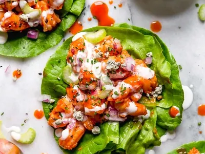 Buffalo Shrimp Lettuce Wraps