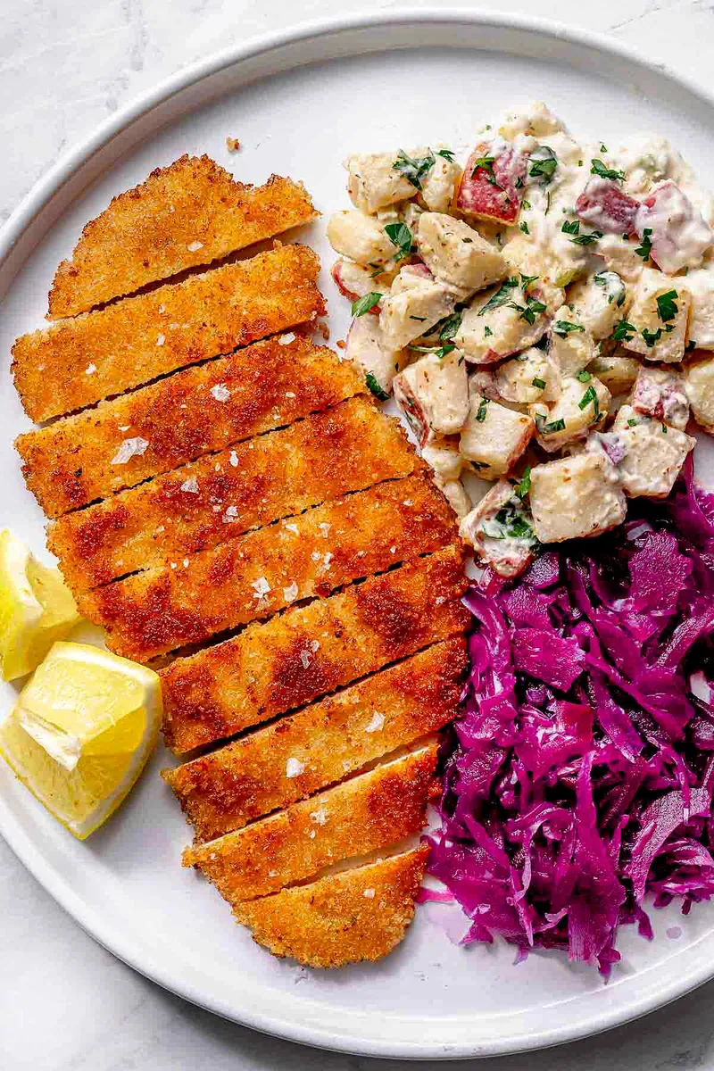 Chicken Schnitzel with eggs