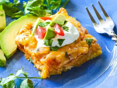 Chicken Tamale Casserole with enchilada