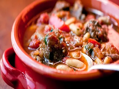 Spanish Lamb Shoulder with Beans