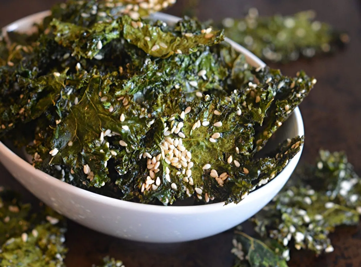 Maple Sesame Kale Chips