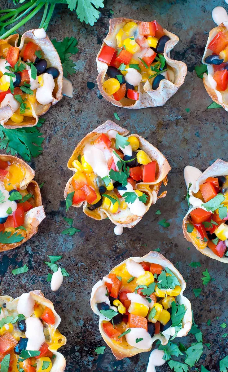 Southwest Veggie Wonton Cups