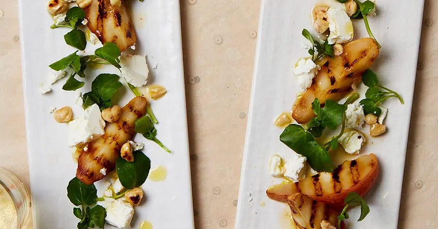 Grilled Pears with Goat Cheese