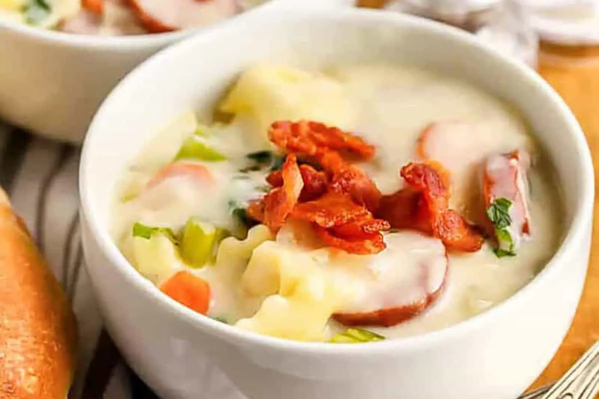 Creamy Tortellini Soup with kielbasa