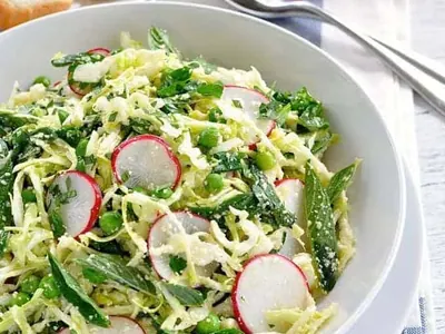 Pea Cabbage Parmesan Salad