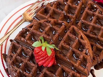 Chocolate Cake Mix Waffles