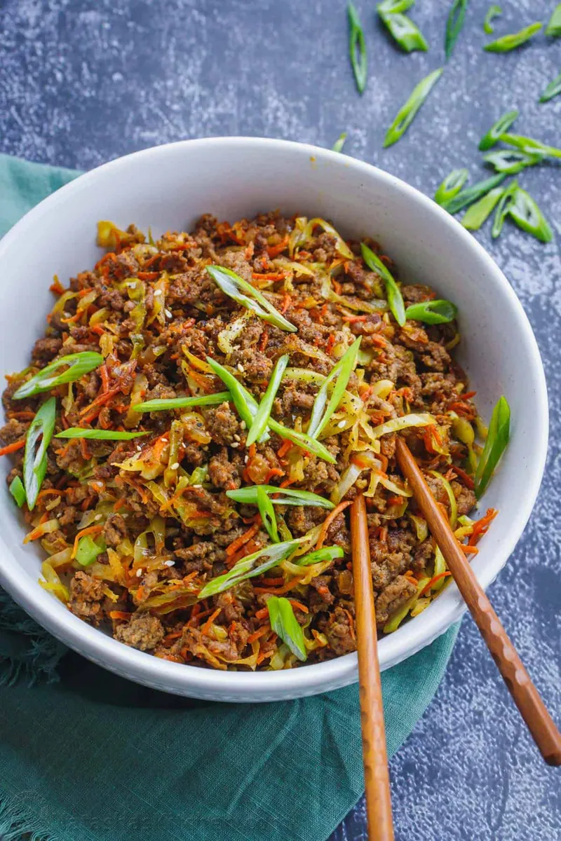 Egg Roll in a Bowl with ground beef