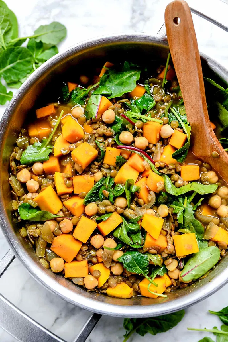Curry Lentil Squash Greens Soup