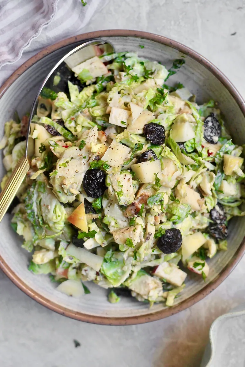 Creamy Walnut Brussels Salad