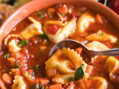 Cheese Tortellini Tomato Soup