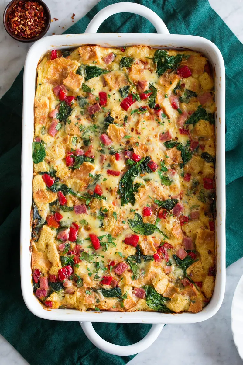 Ham and Spinach Strata