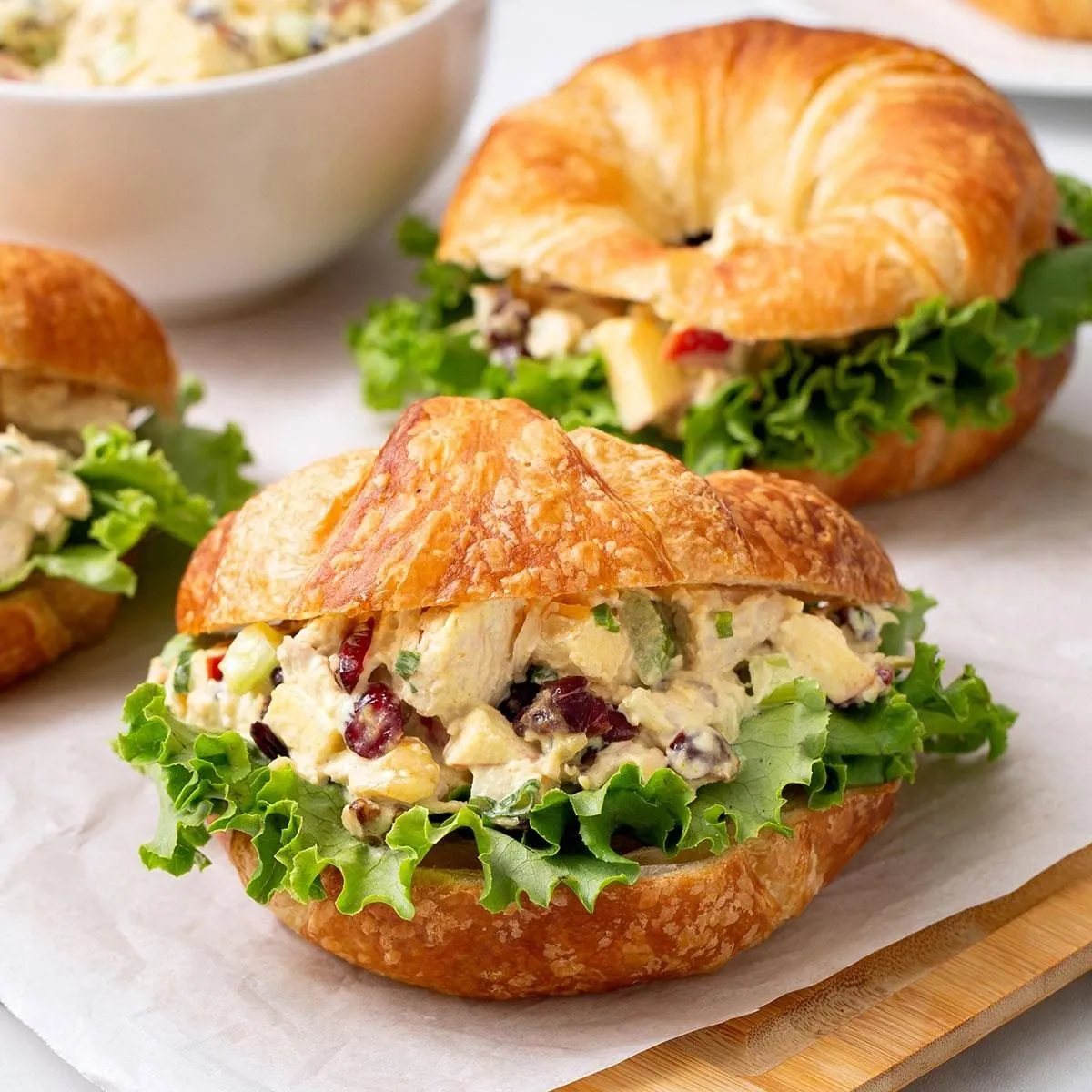 Curry Chicken Salad with bagels