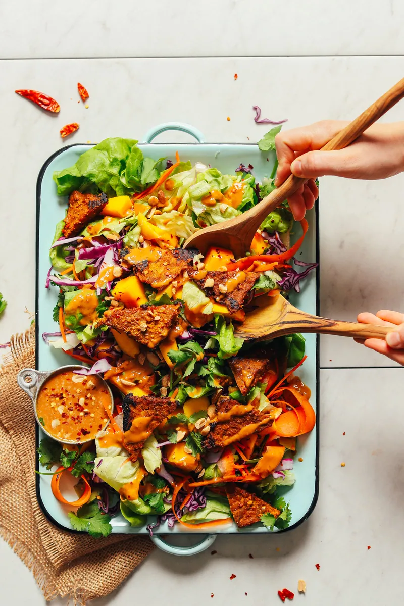 Mango Salad with Peanut Dressing