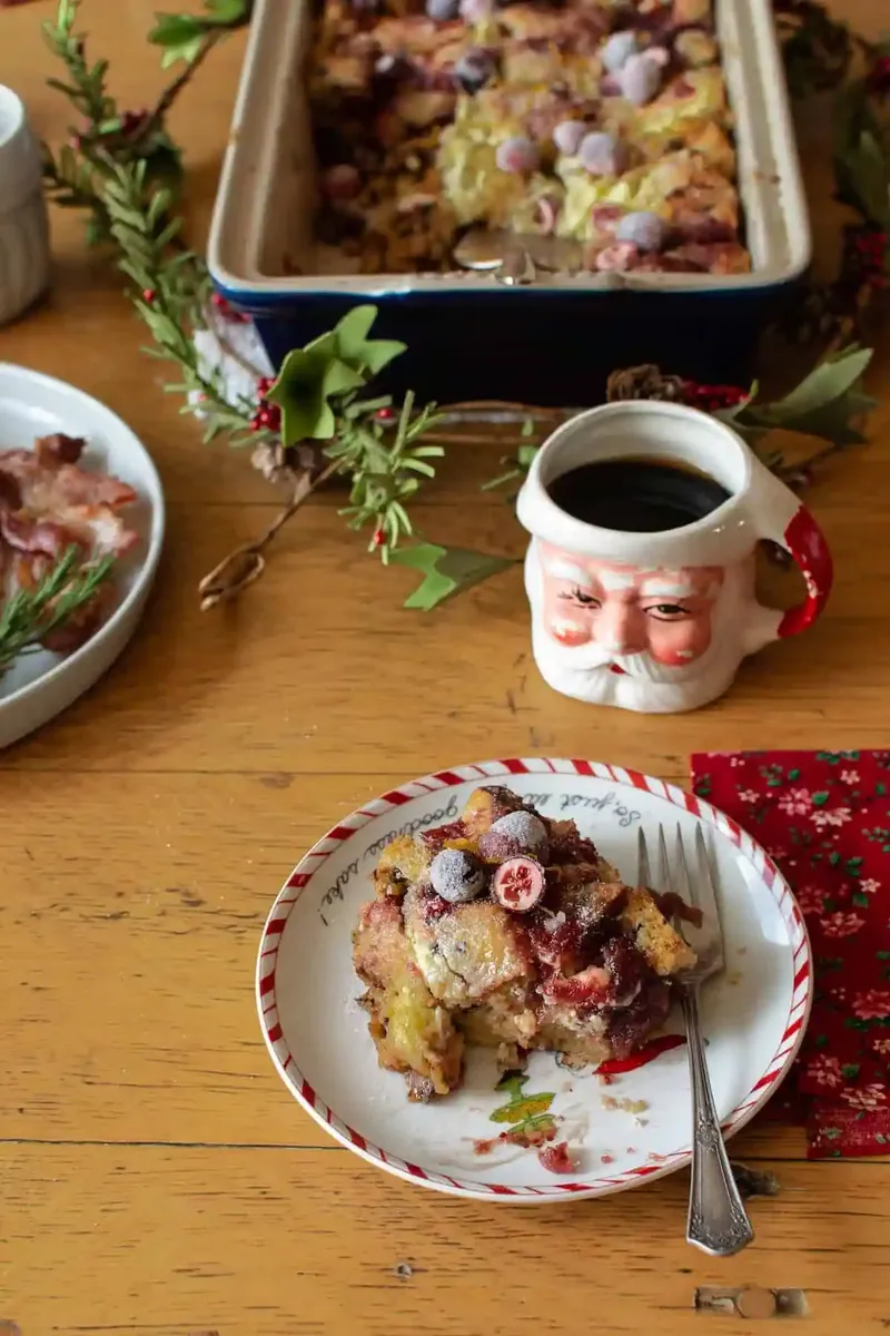 Raspberry Goat Cheese Bread Pudding
