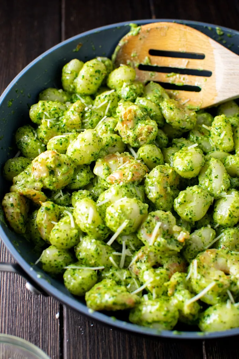 Pesto Gnocchi with Shrimp