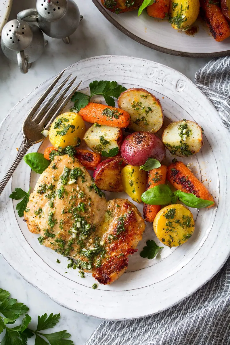Roasted Chicken and Vegetables with potatoes