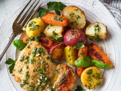 Roasted Chicken and Vegetables with potatoes