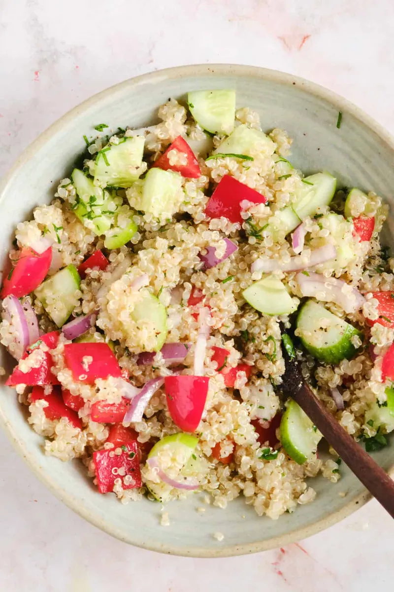 Mediterranean Quinoa Salad with fresh herbs (cilantro