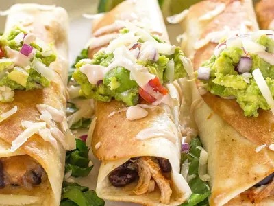 Chicken Black Bean Flautas