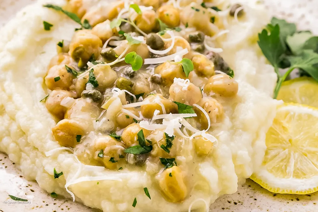 Chickpea Piccata Cauliflower Mash