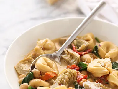 Creamy Tortellini Artichoke Soup