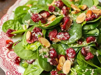 Cranberry Almond Spinach Salad