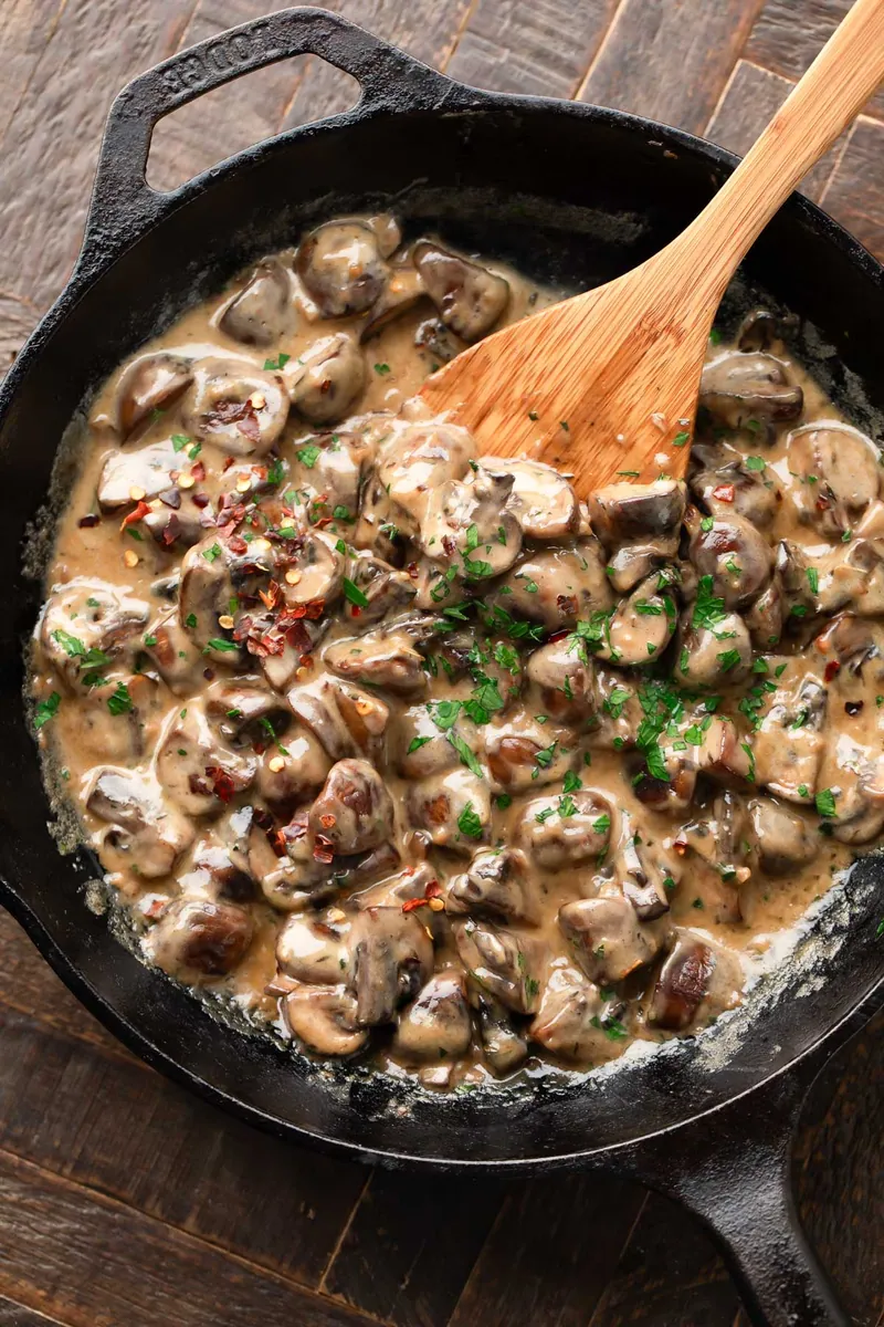 Creamy Garlic Mushrooms