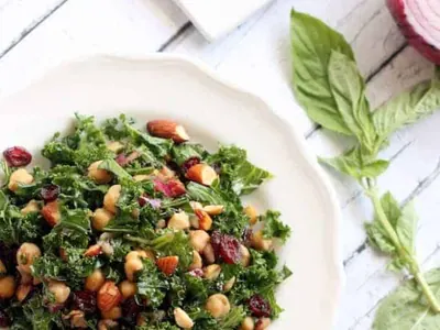 Balsamic Chickpea Kale Salad