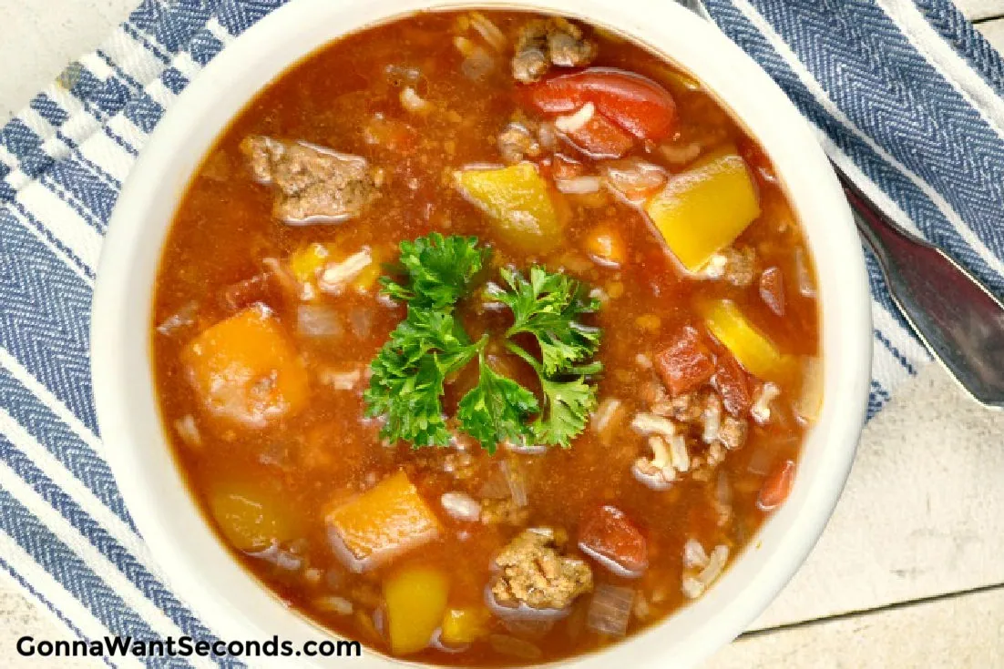 Slow Cooker Stuffed Pepper Soup