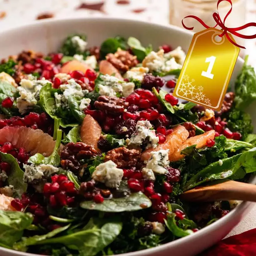 Pomegranate Spinach Kale Salad