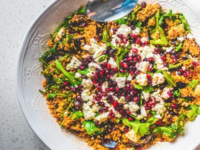Aubergine Couscous Salad