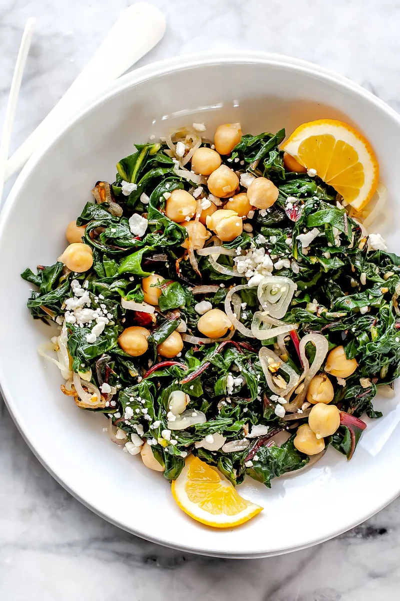Garlicky Swiss Chard Chickpeas