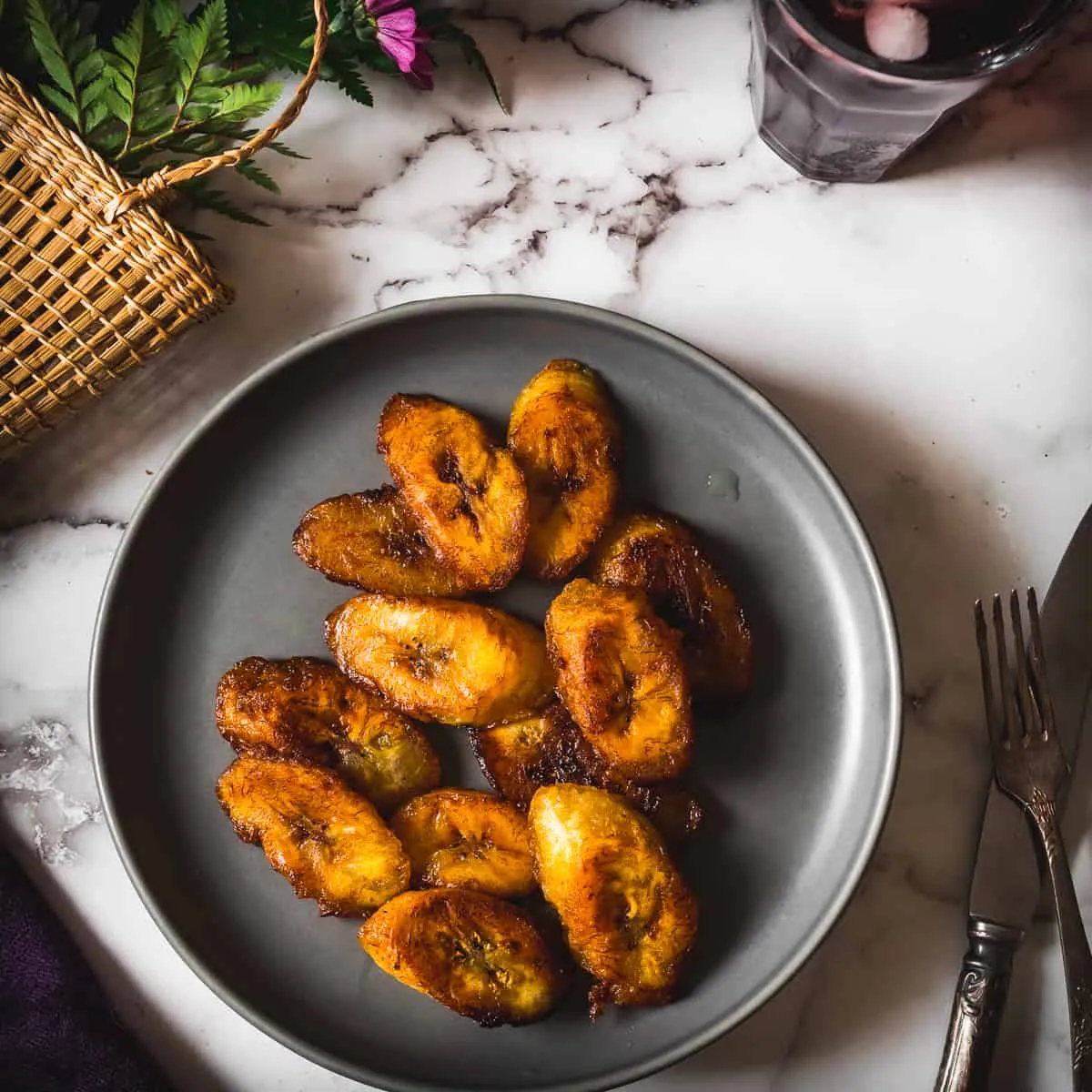 Fried Ripe Plantains with plantains
