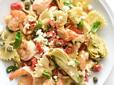 Shrimp Pepper Artichoke Pasta