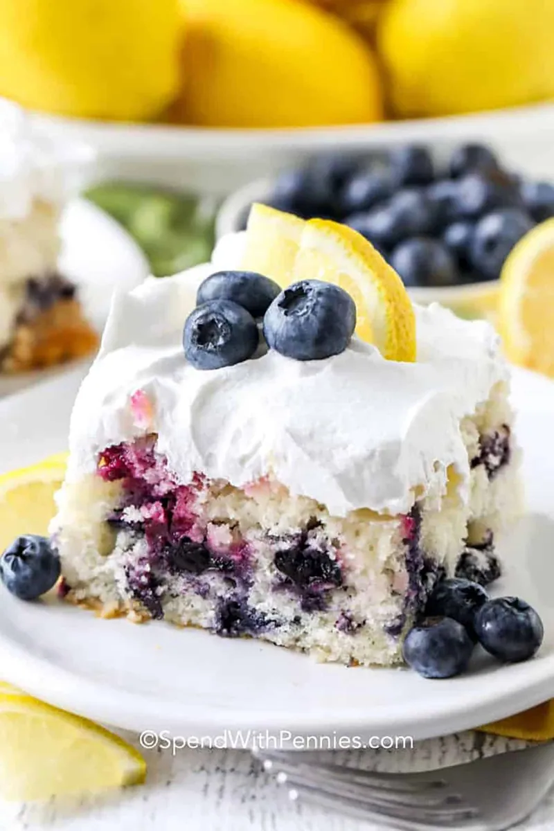 Lemon Blueberry Cake with berries
