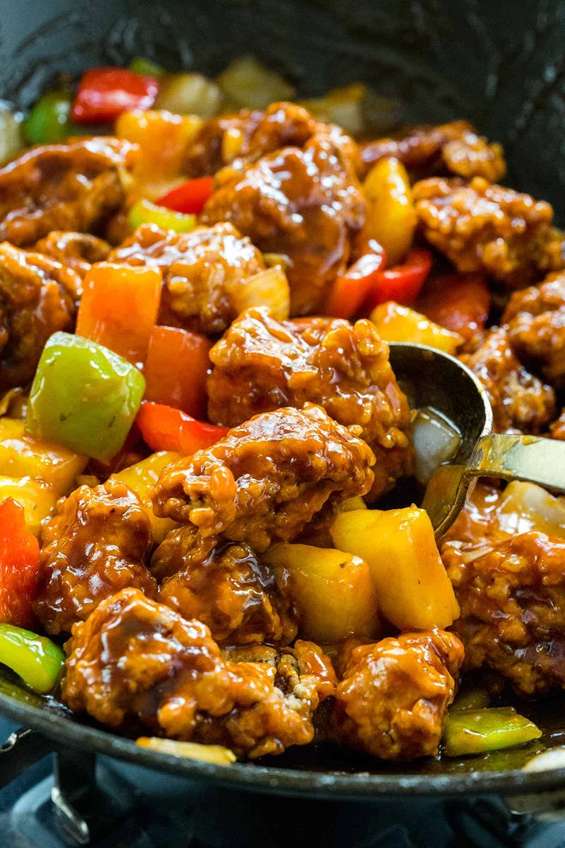 Sweet and Sour Pork with bell peppers