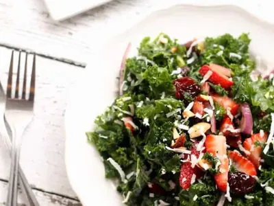 Strawberry Coconut Kale Salad